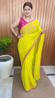 Neon Georgette Saree