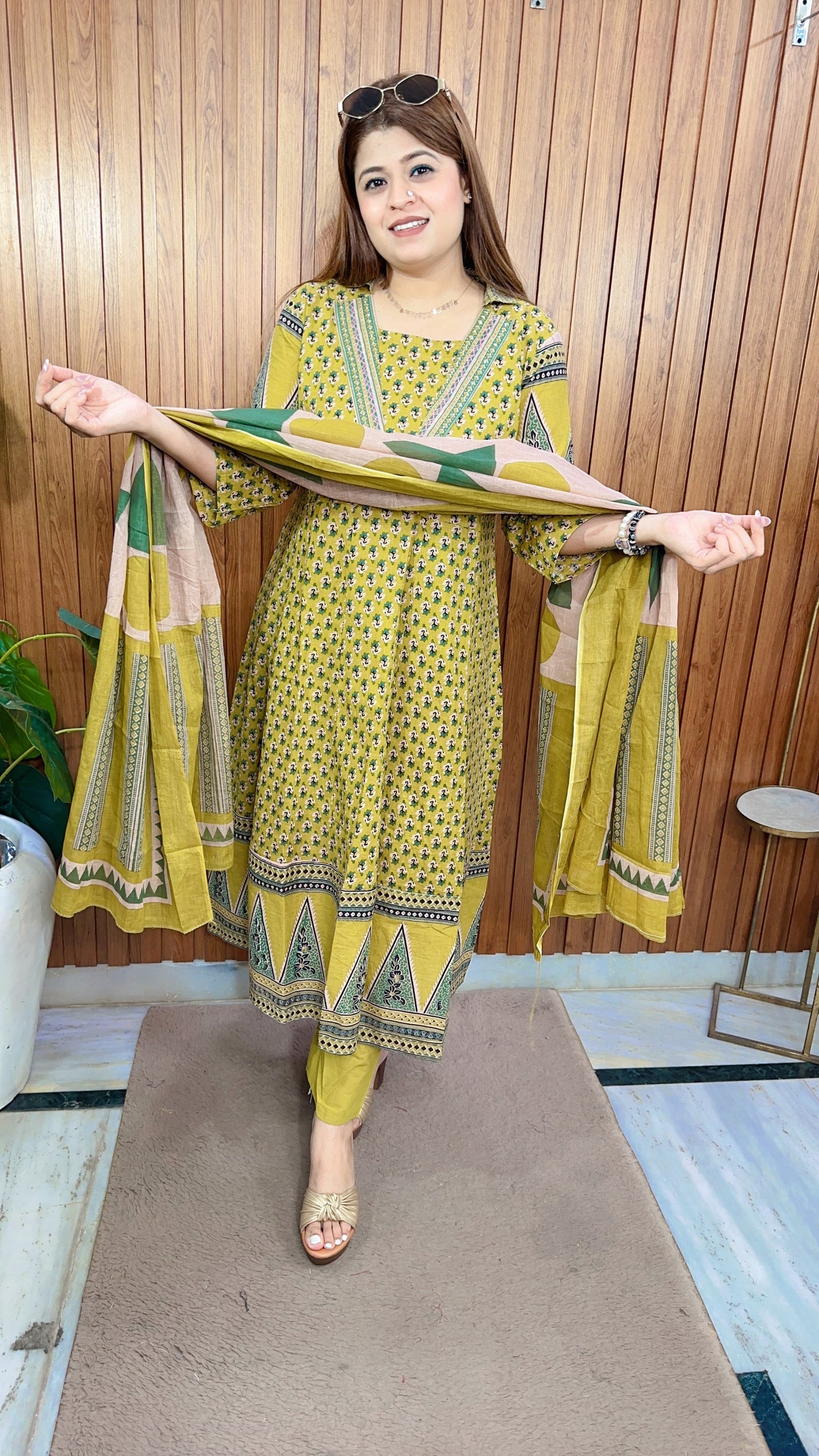 Sehnoor Pure Cotton Anarkali Suit