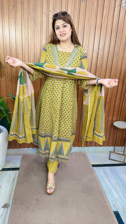Sehnoor Pure Cotton Anarkali Suit