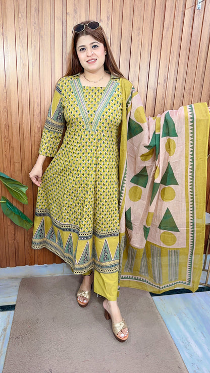 Sehnoor Pure Cotton Anarkali Suit