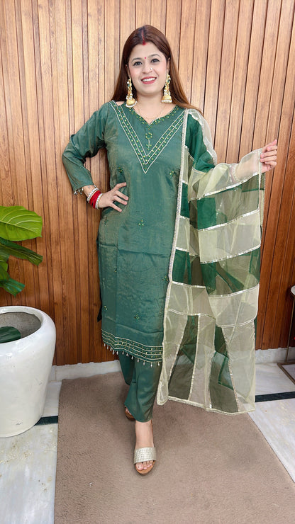 Cotton shimmer Halter neck style suit