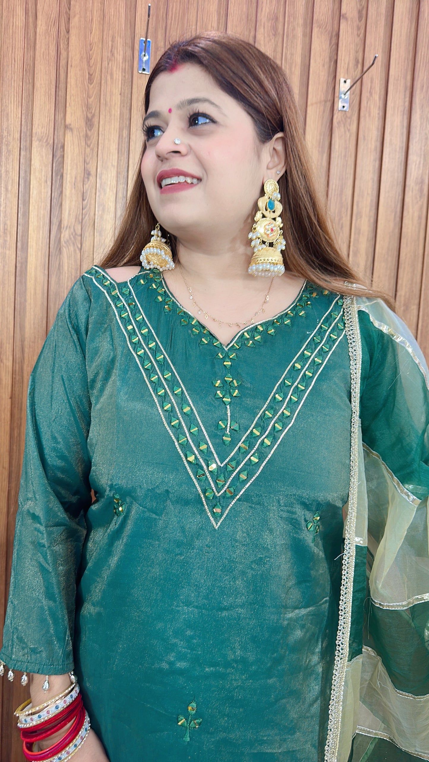 Cotton shimmer Halter neck style suit