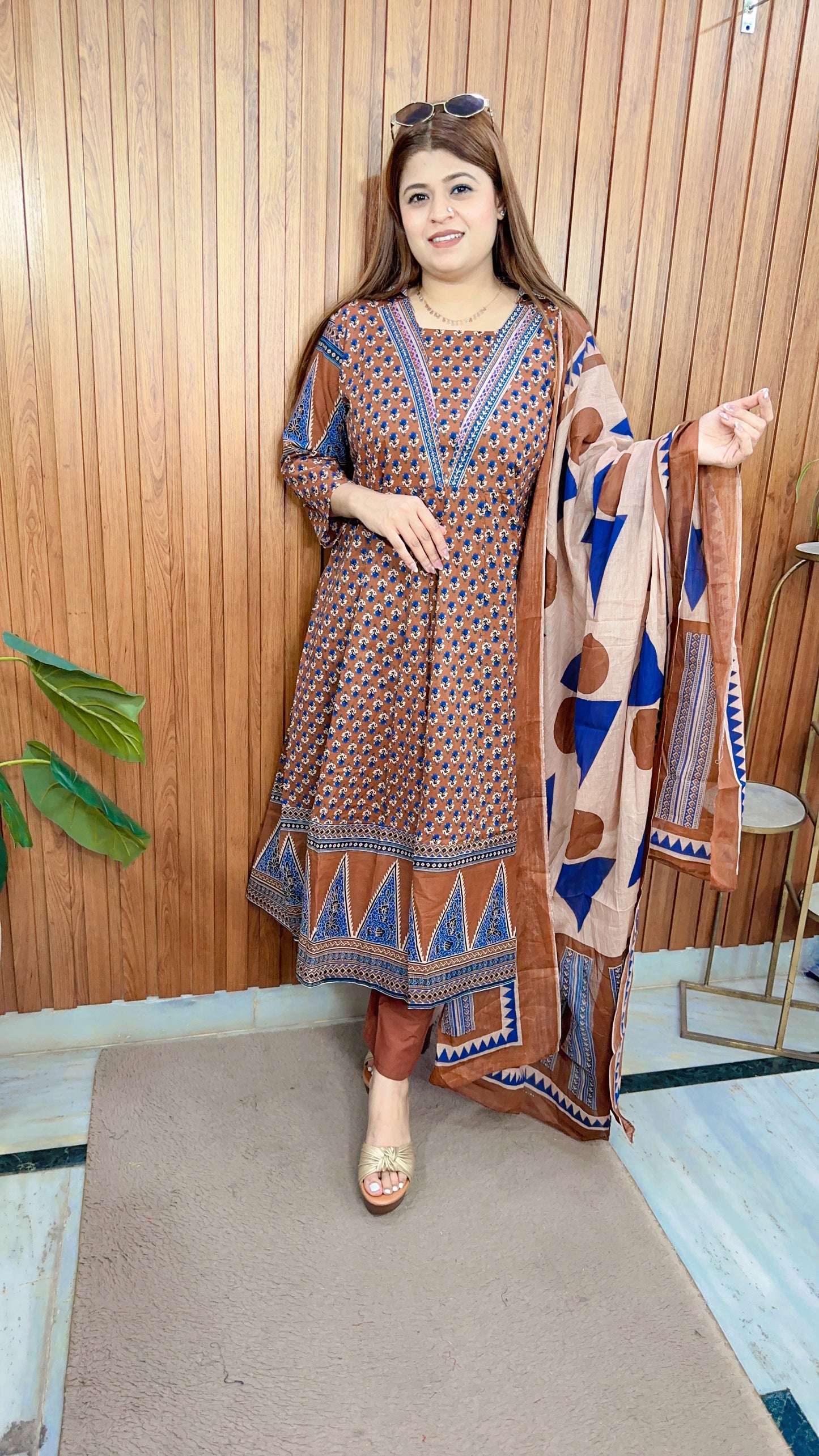 Sehnoor Pure Cotton Anarkali Suit