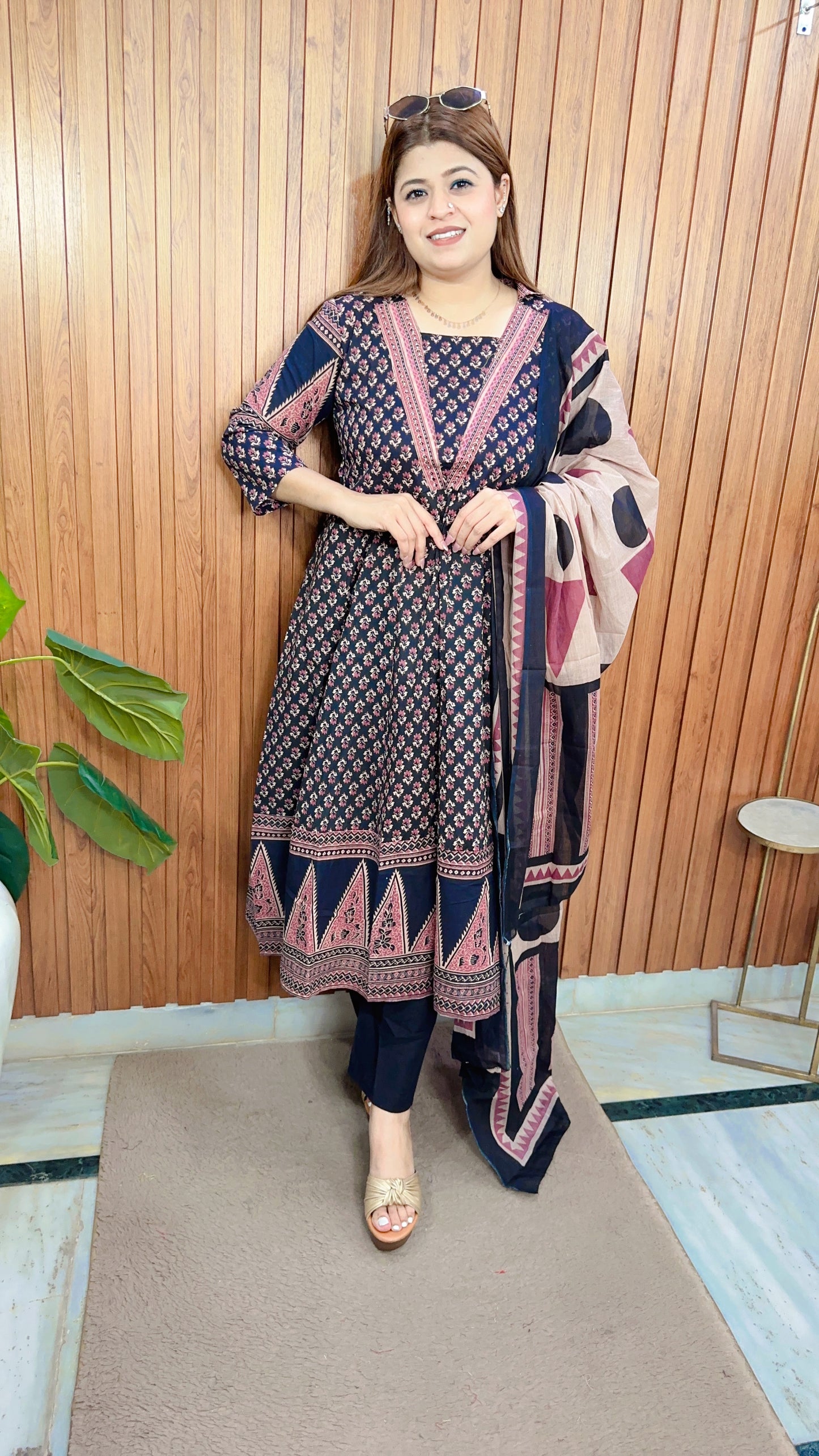 Sehnoor Pure Cotton Anarkali Suit