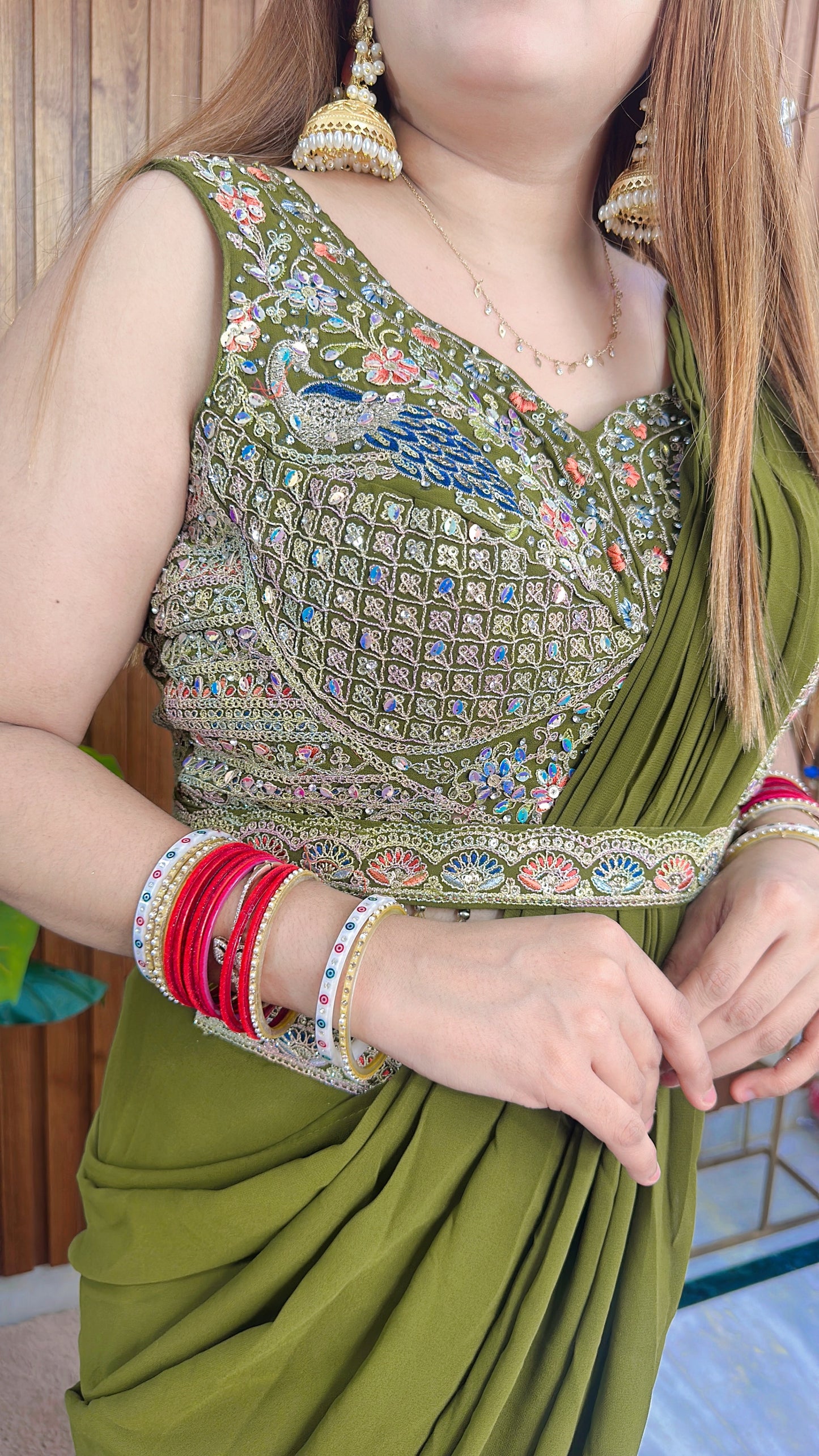 Peacock 🦚 Grace Drape saree