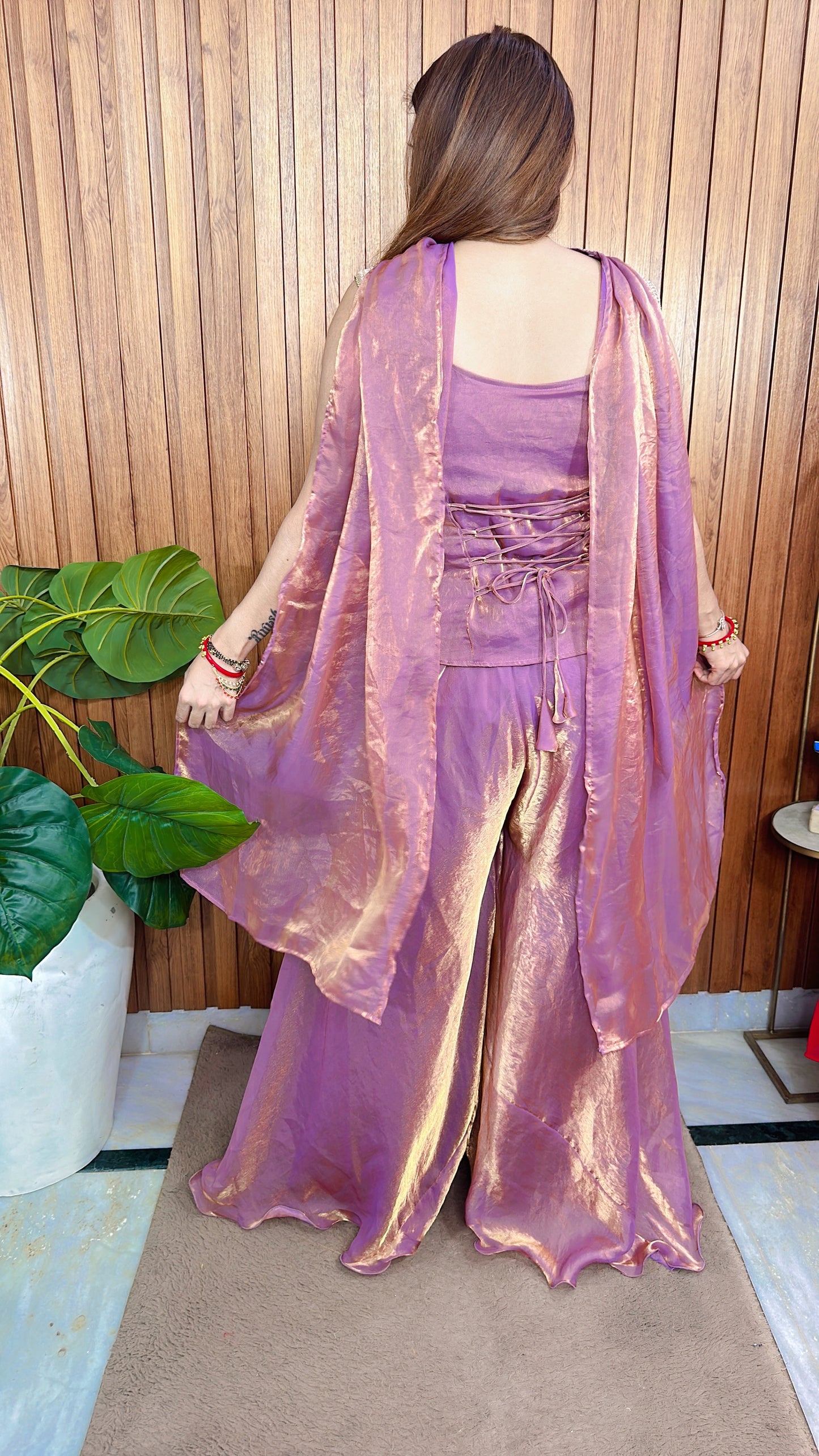 Jimmy Choo Corset blouse sharara set