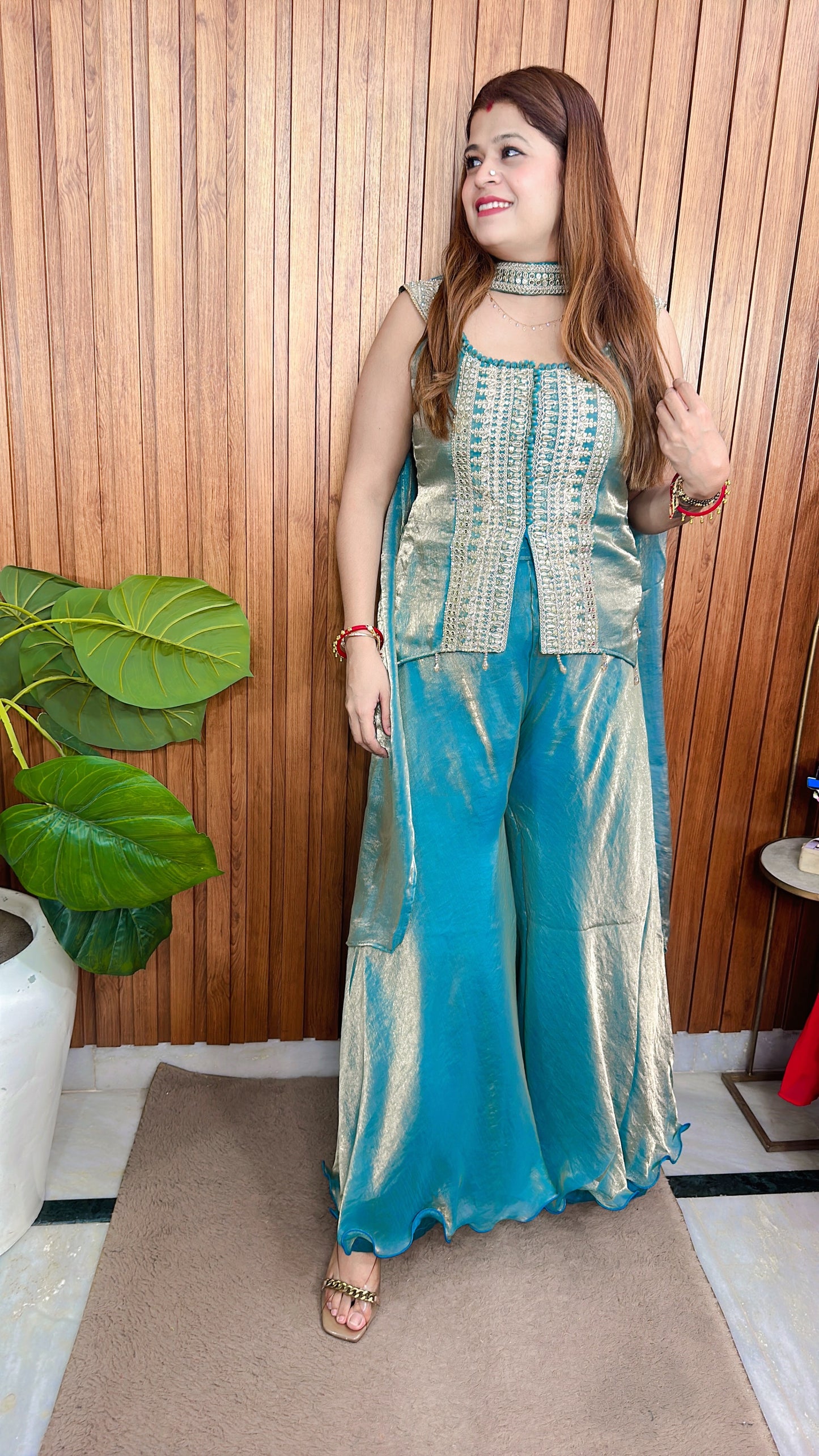 Jimmy Choo Corset blouse sharara set