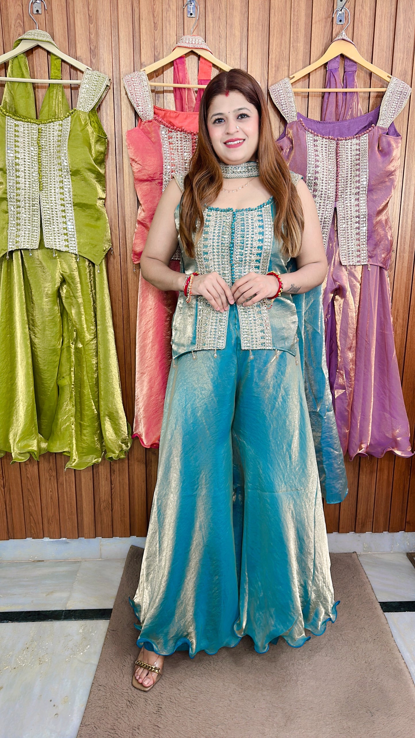 Jimmy Choo Corset blouse sharara set