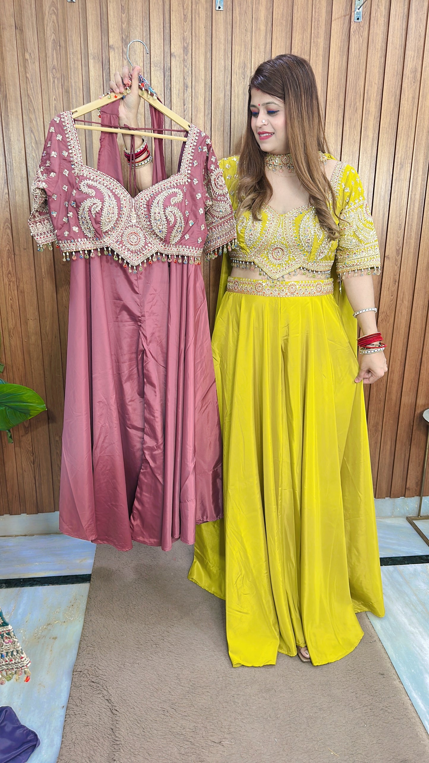 Sunshine Glow Blouse n Divider Sharara Set