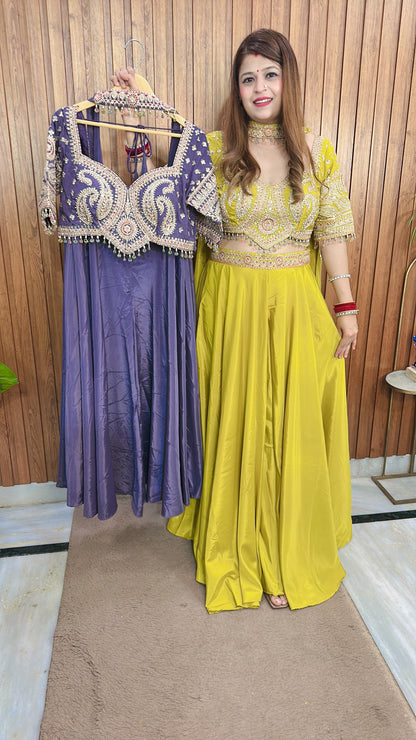 Sunshine Glow Blouse n Divider Sharara Set