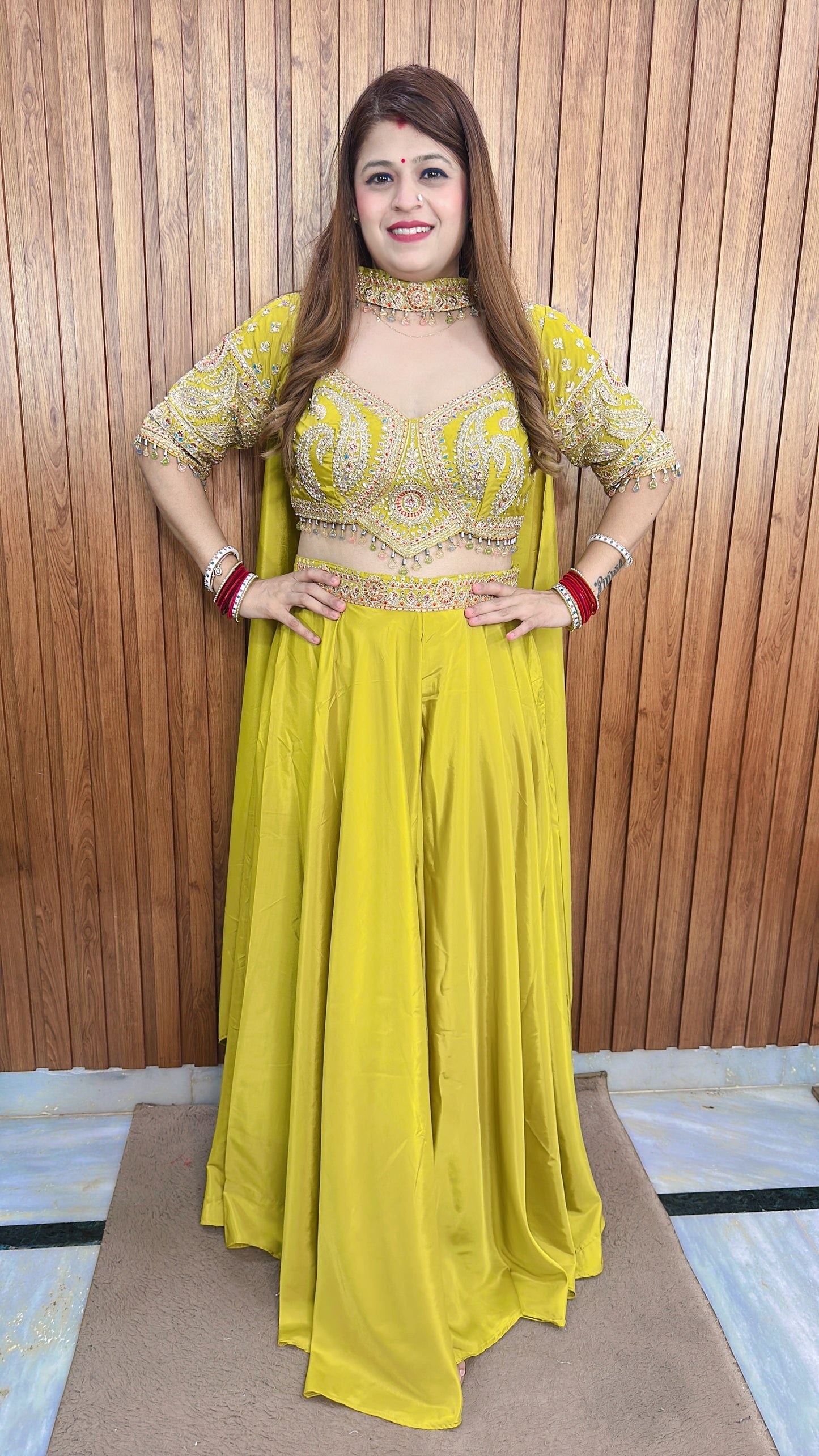 Sunshine Glow Blouse n Divider Sharara Set