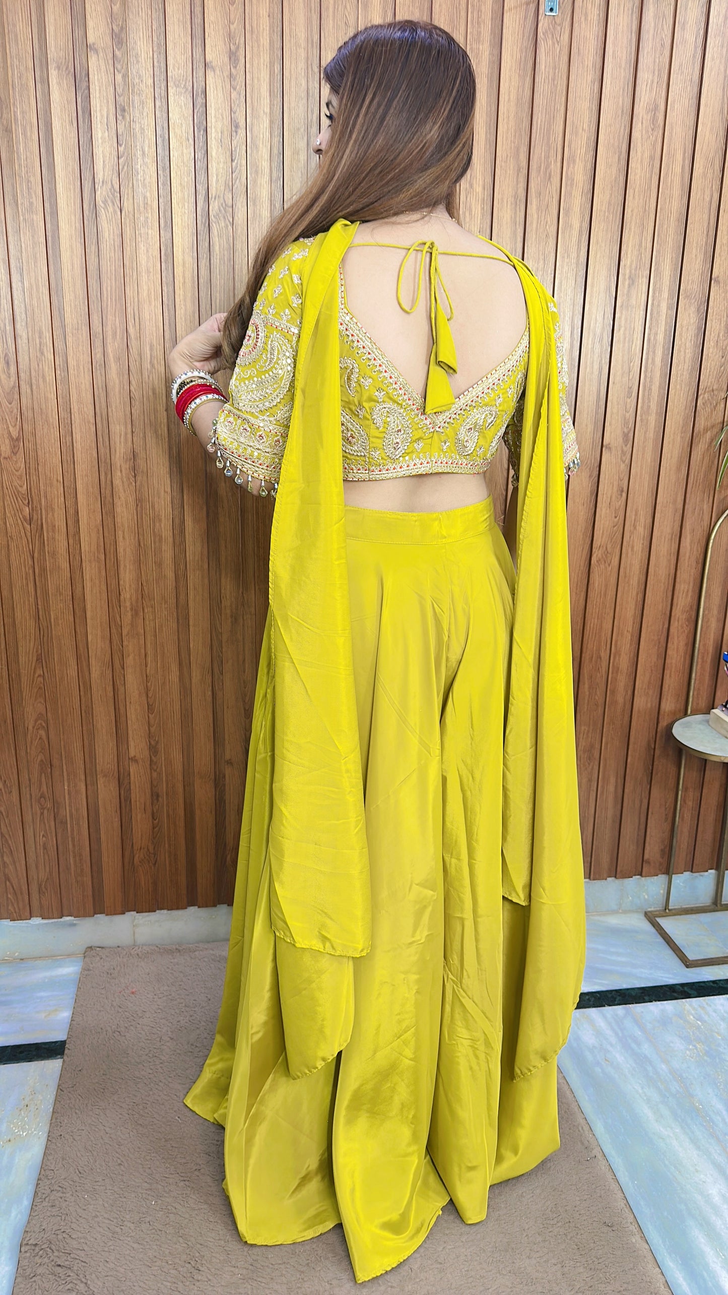 Sunshine Glow Blouse n Divider Sharara Set