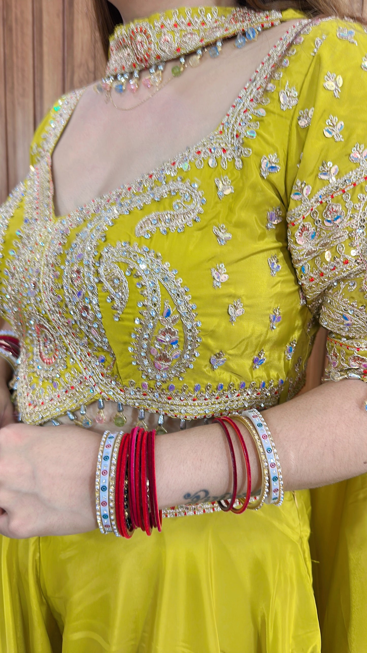 Sunshine Glow Blouse n Divider Sharara Set