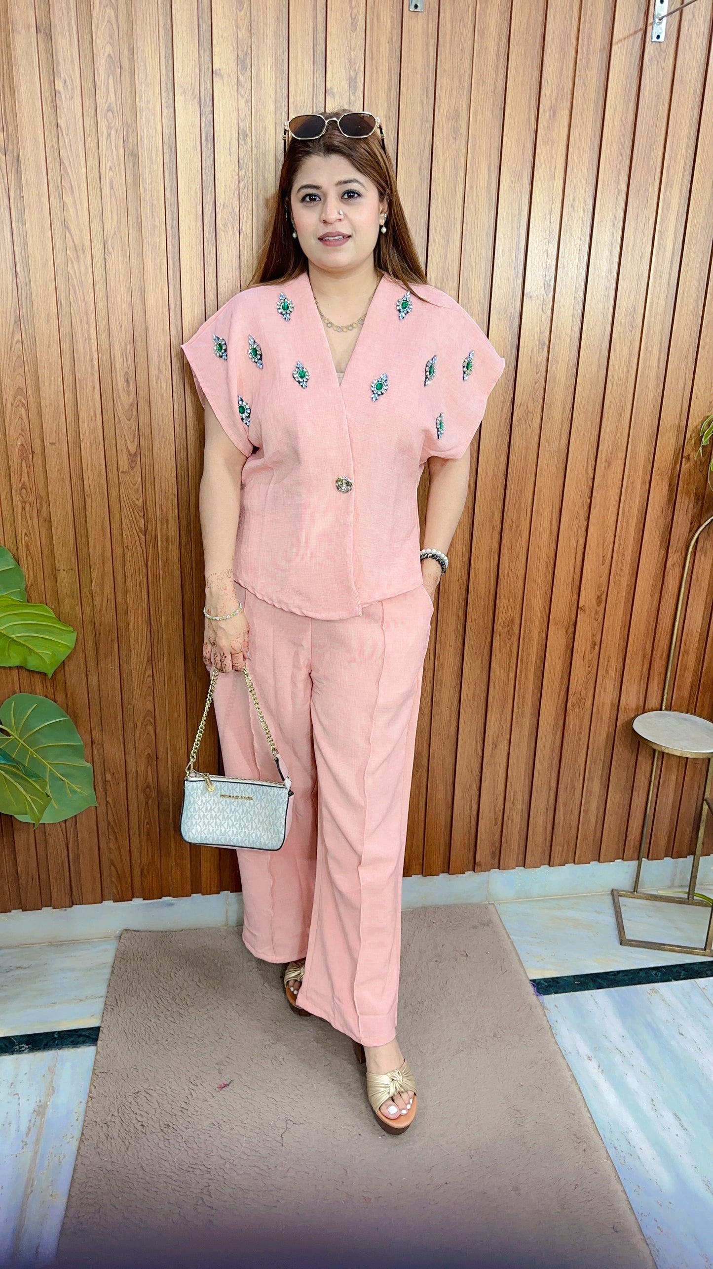 Ruby Cotton Linen Coord set