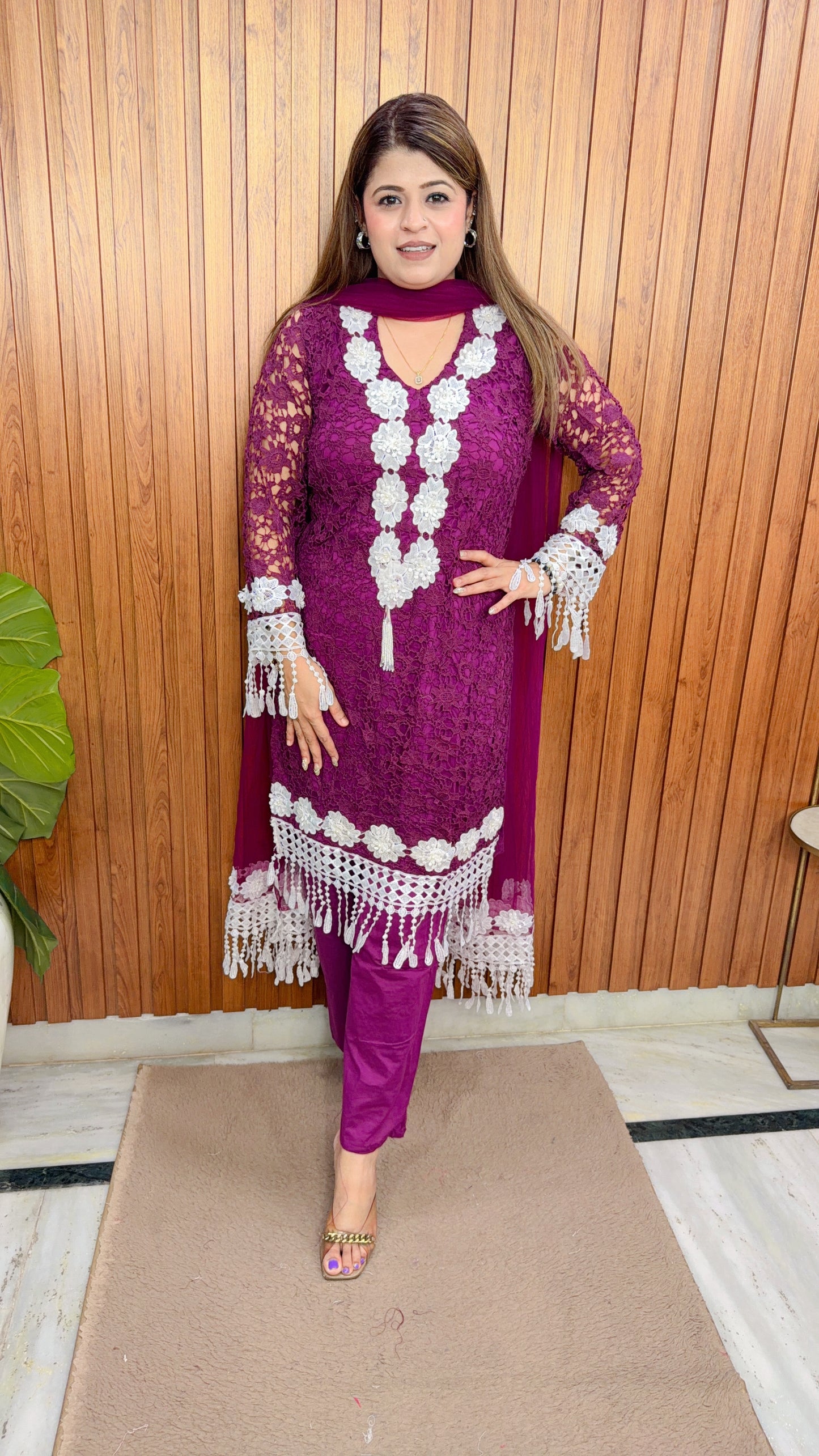 Premium Crochet Three Piece Suit