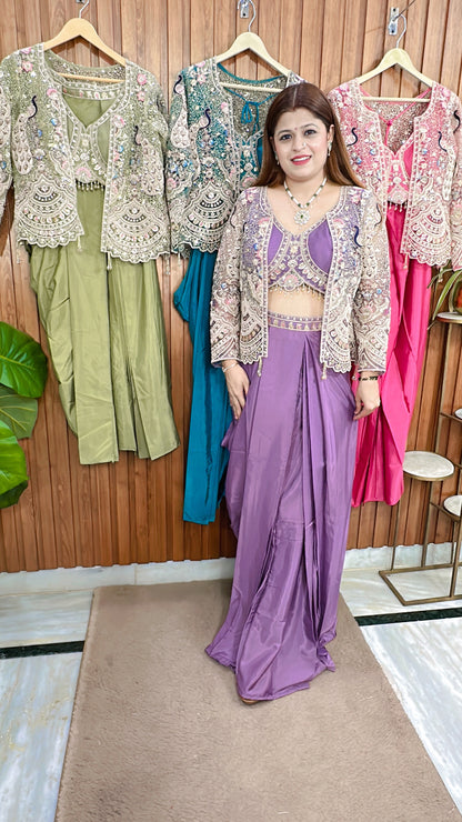 Mehar indo-western Shrug Set