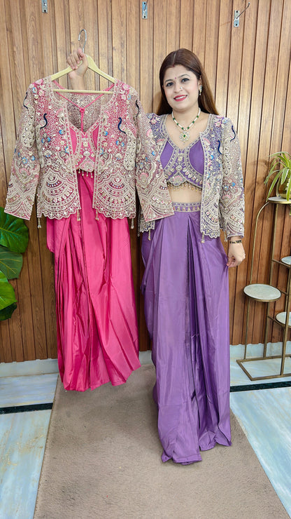 Mehar indo-western Shrug Set