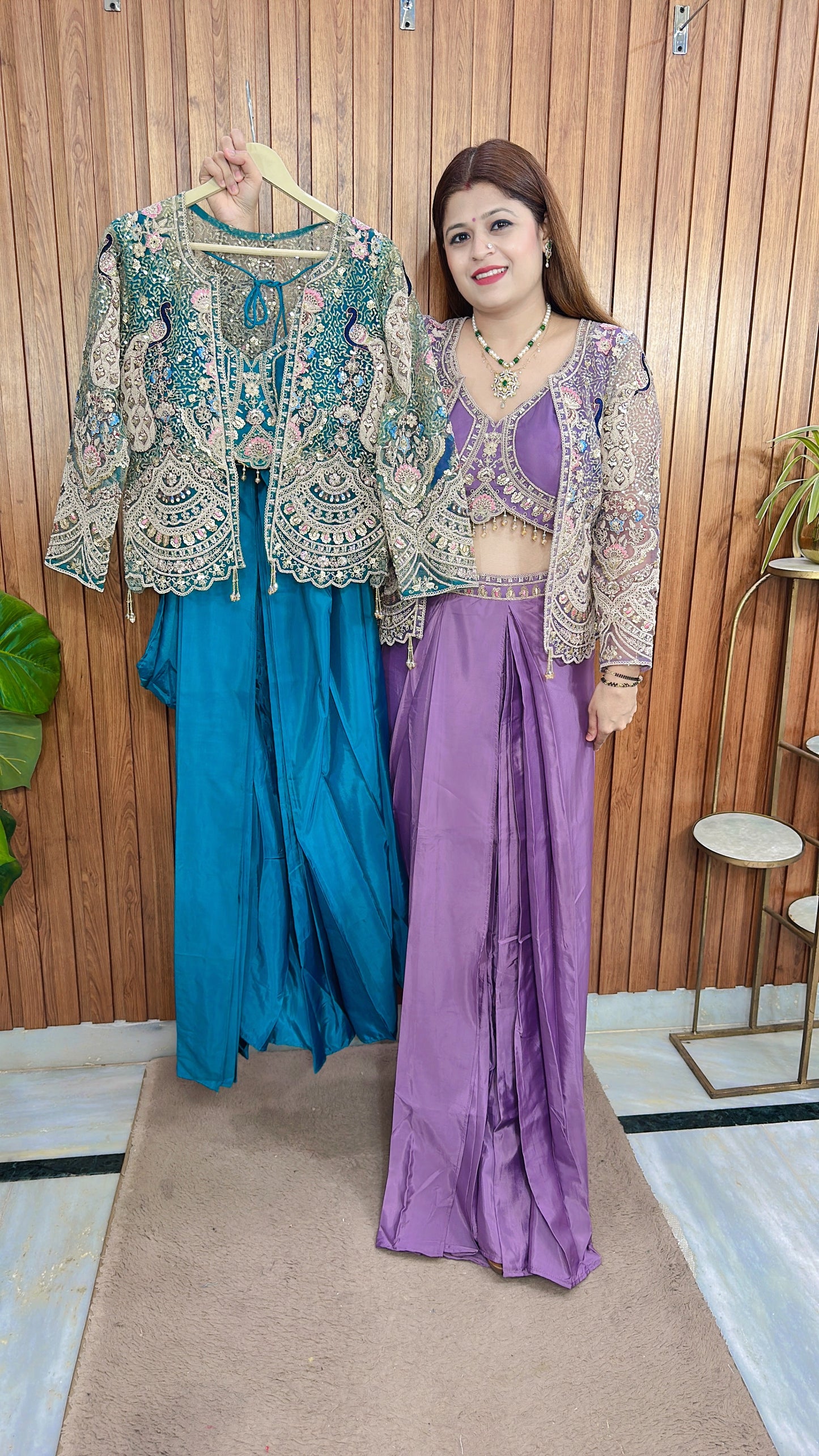 Mehar indo-western Shrug Set