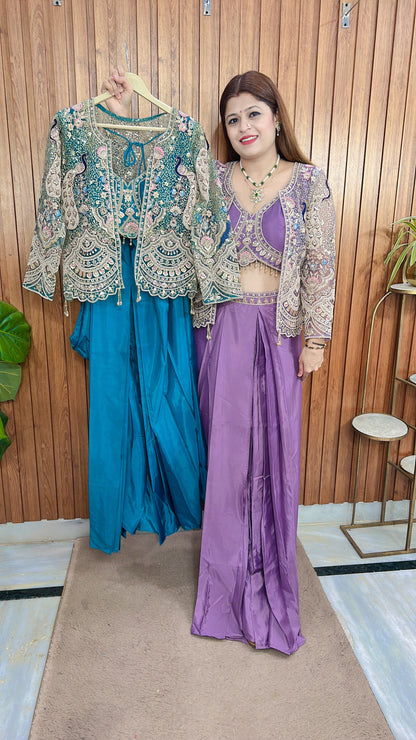 Mehar indo-western Shrug Set