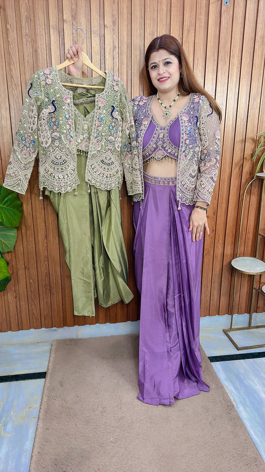 Mehar indo-western Shrug Set