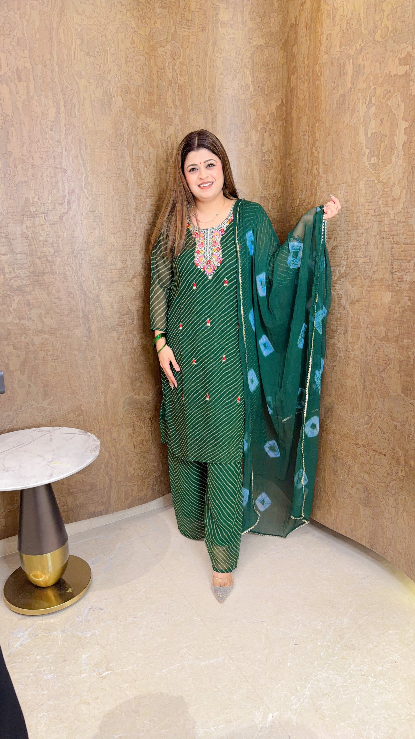 Haryali Lehariya Three Piece Suit