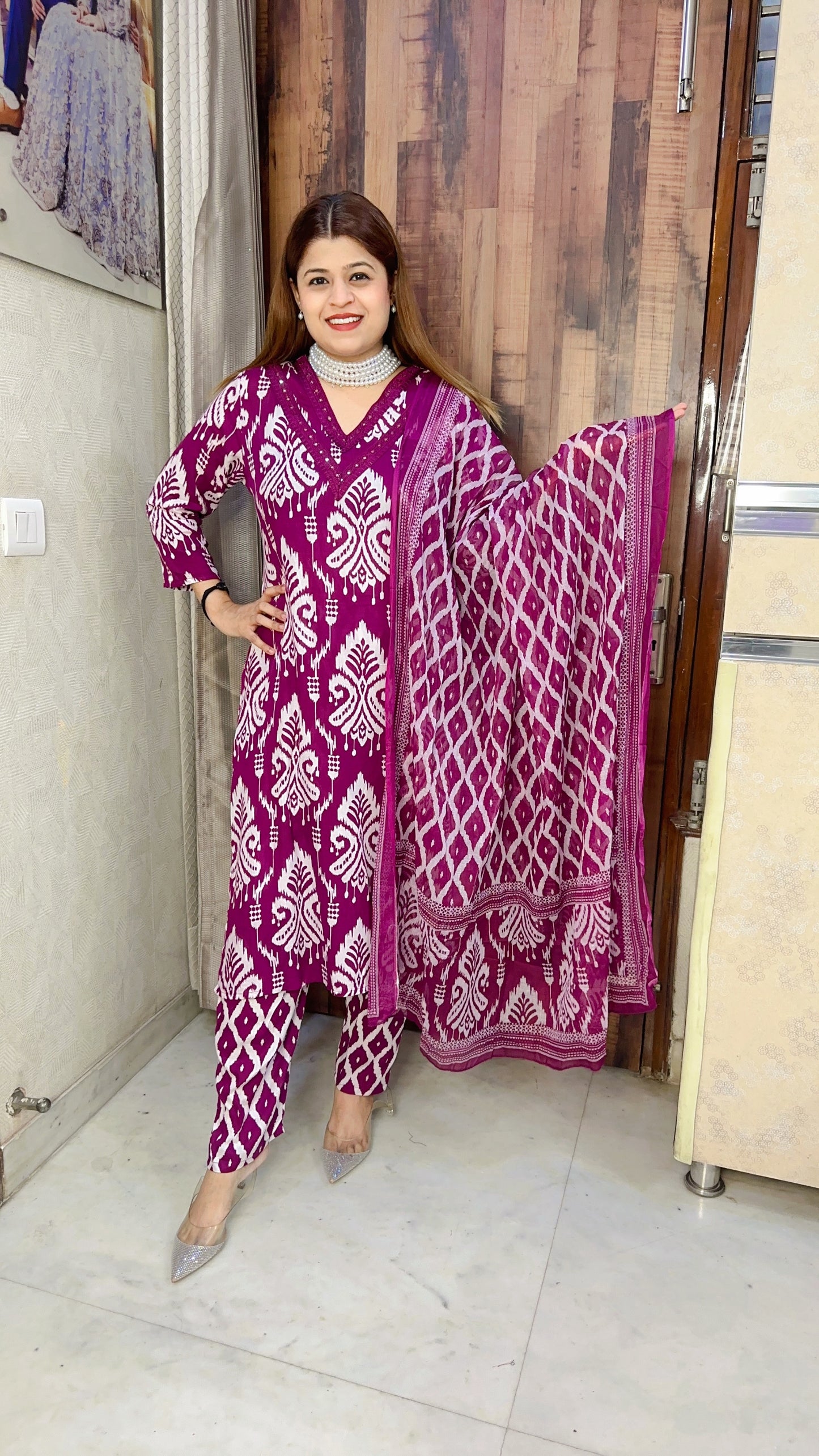 Azrak print cotton suit set