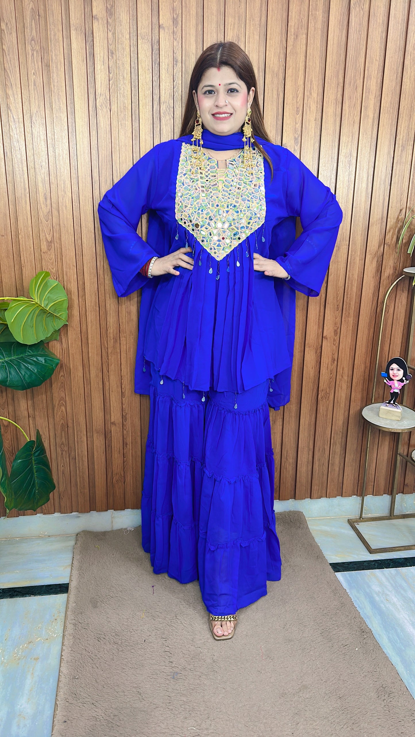 Diwali special Mirror Peplum with sharara