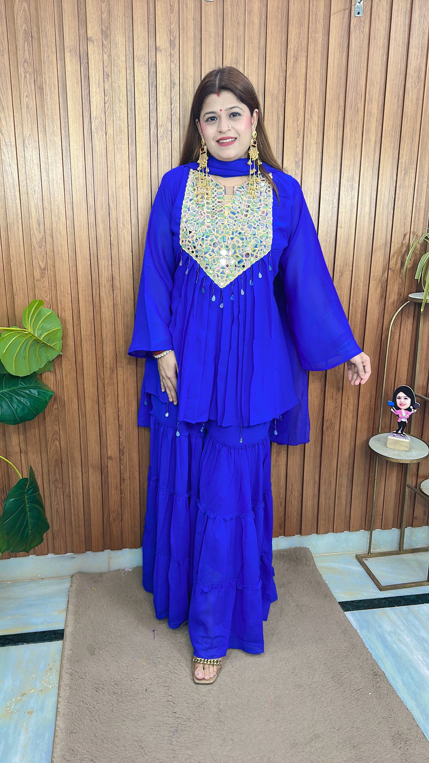 Diwali special Mirror Peplum with sharara