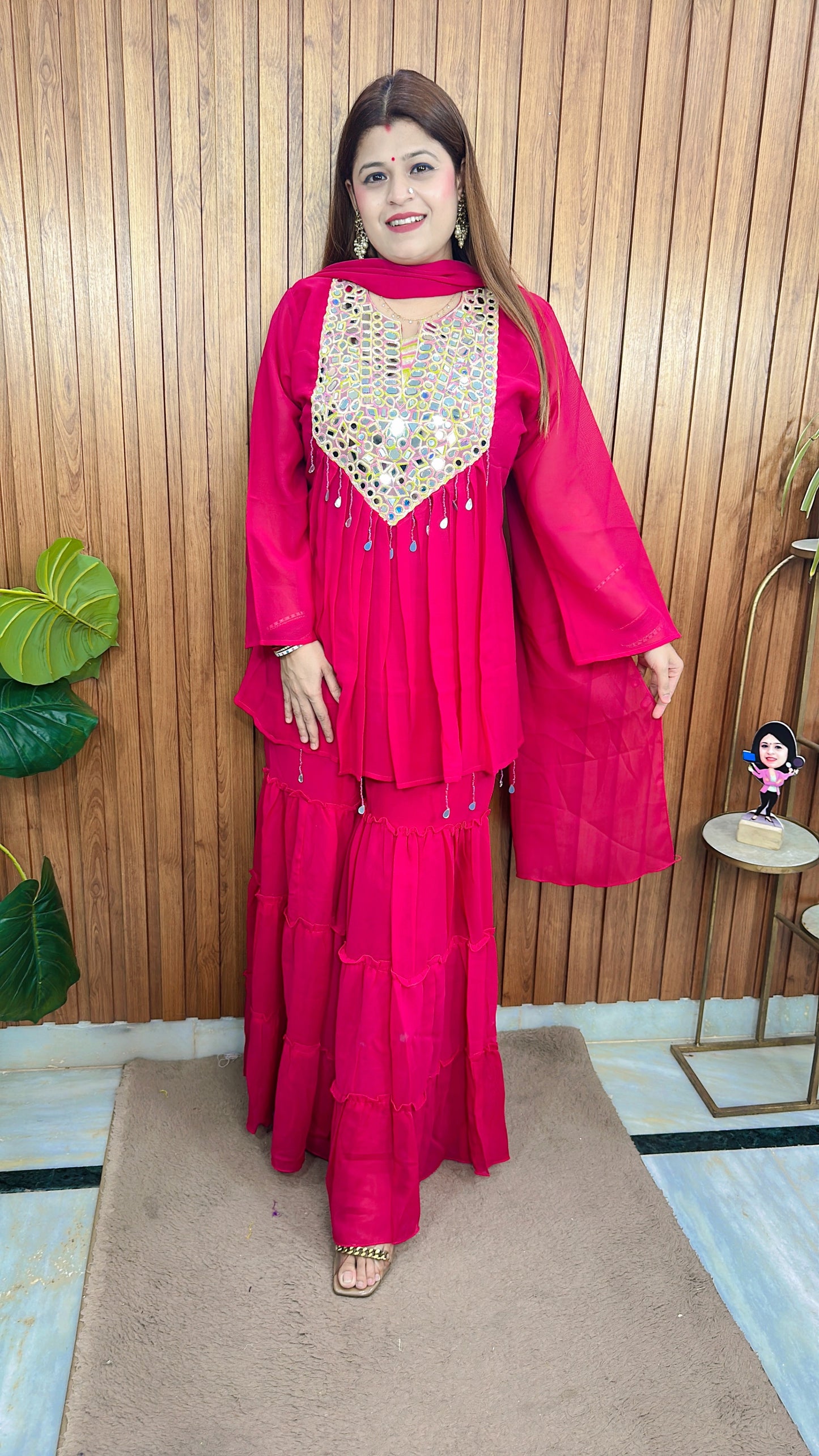 Diwali special Mirror Peplum with sharara
