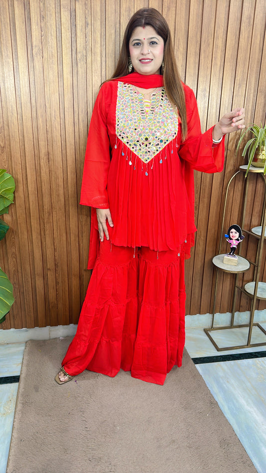 Diwali special Mirror Peplum with sharara