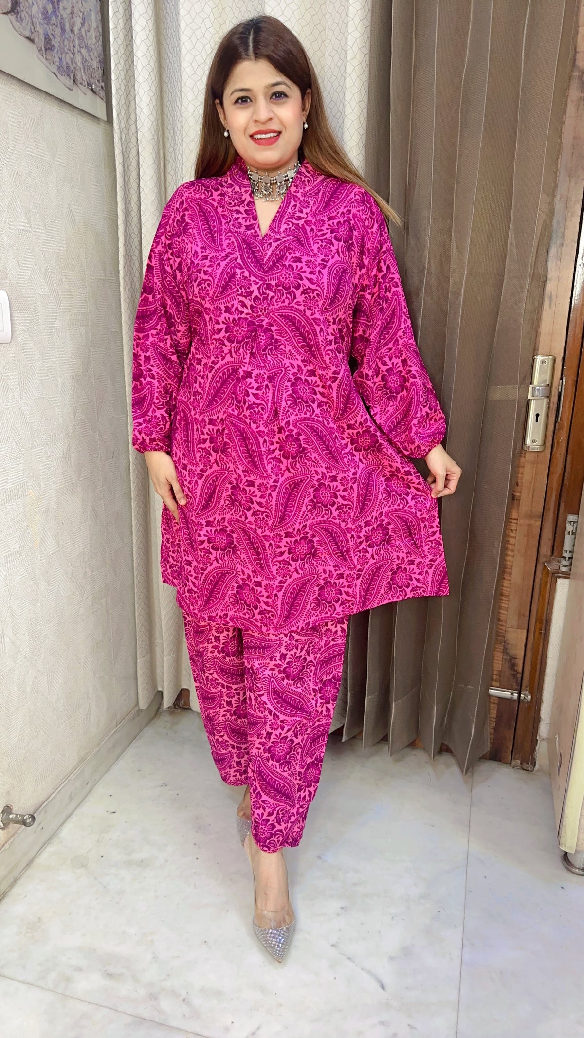 A line pure cotton coord set with belt