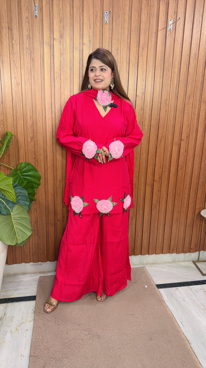 Organza Flower Three Piece Set