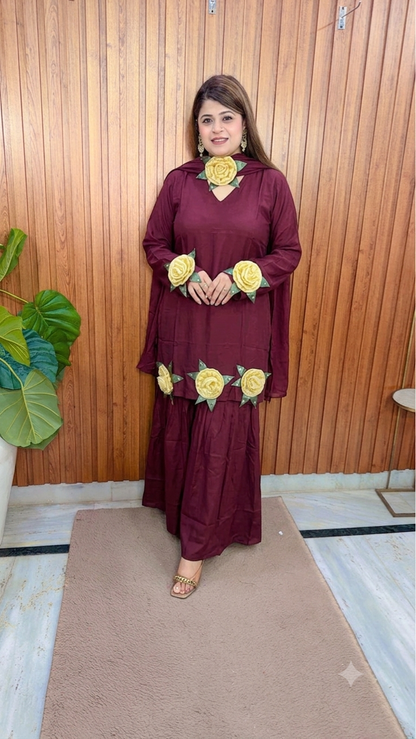 Organza Flower Three Piece Set