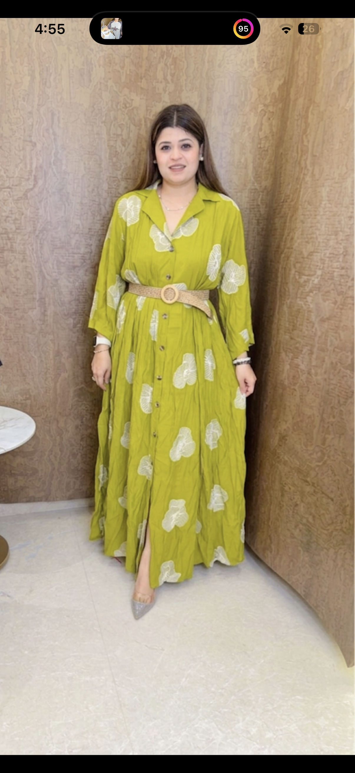 Long dress with belt