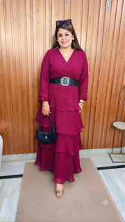 Elegance Frill Shiffon Dress