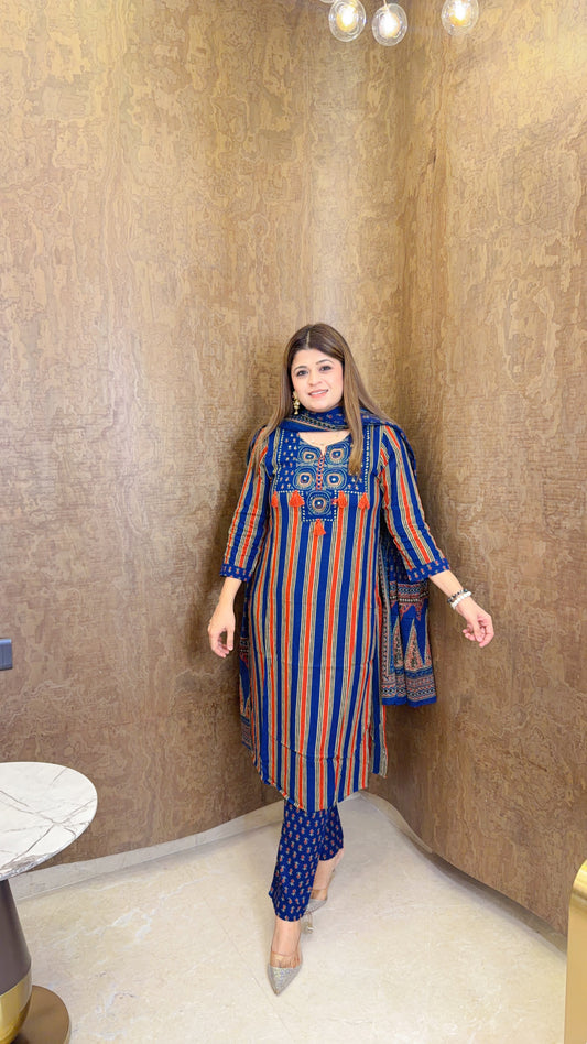 stripes three-piece suit set
