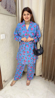 A line pure cotton coord set with belt