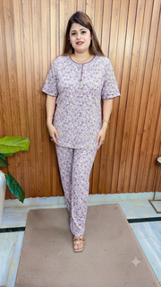 Round Neck Hosiery Printed Night suit