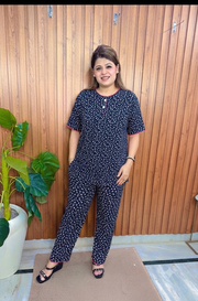 Round Neck Hosiery Printed Night suit