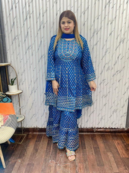 Peplum Sharara Suit