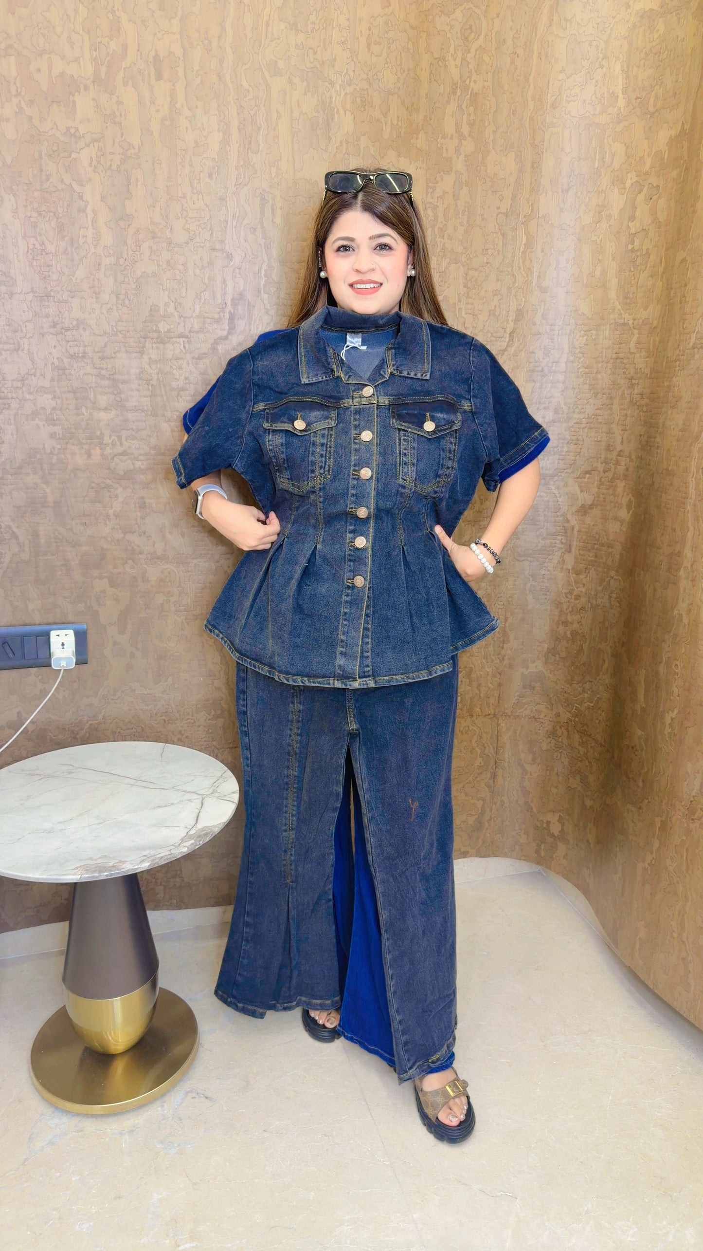 Peplum style Denim coord set