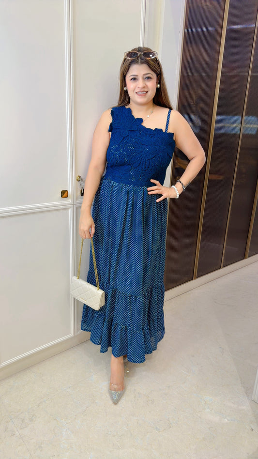 One shoulder new Polka dress