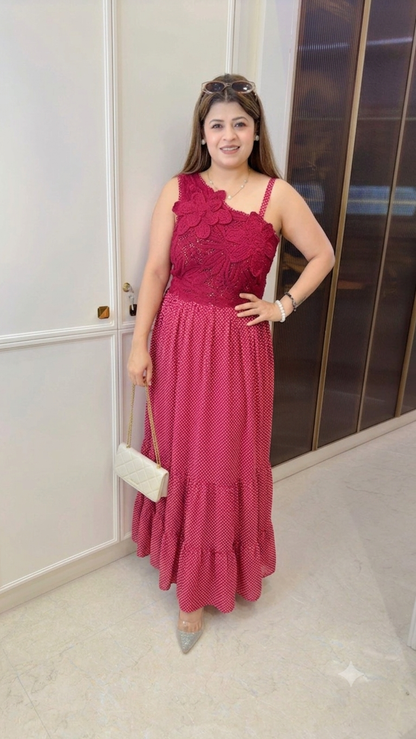 One shoulder new Polka dress