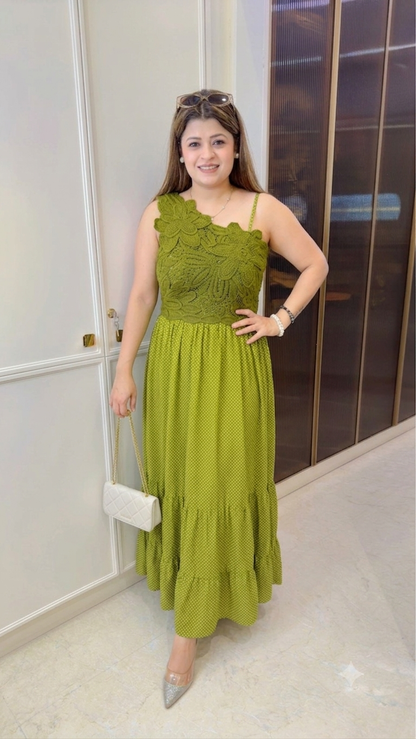 One shoulder new Polka dress