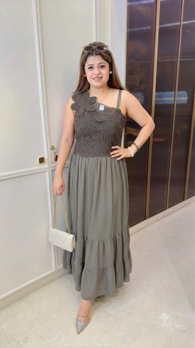 One shoulder new Polka dress