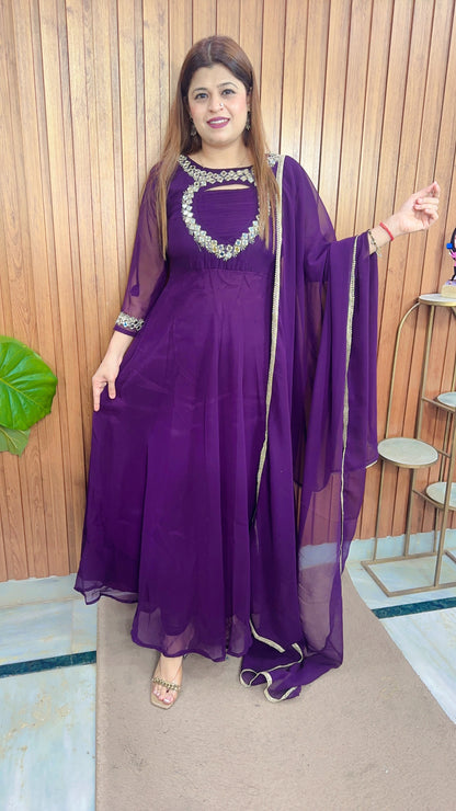 Premium Oval neck Anarkali suit