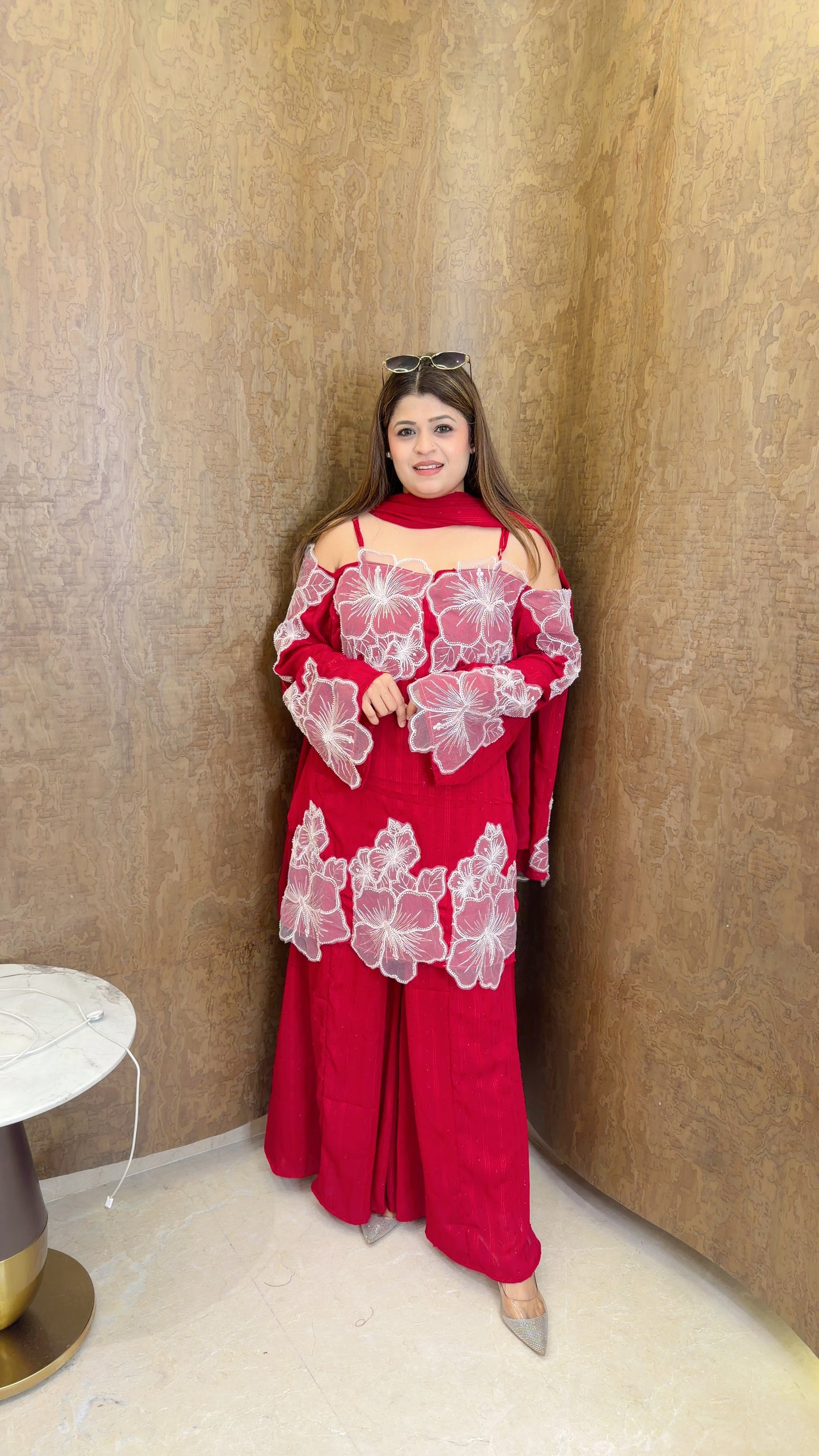 Organza flower suit set