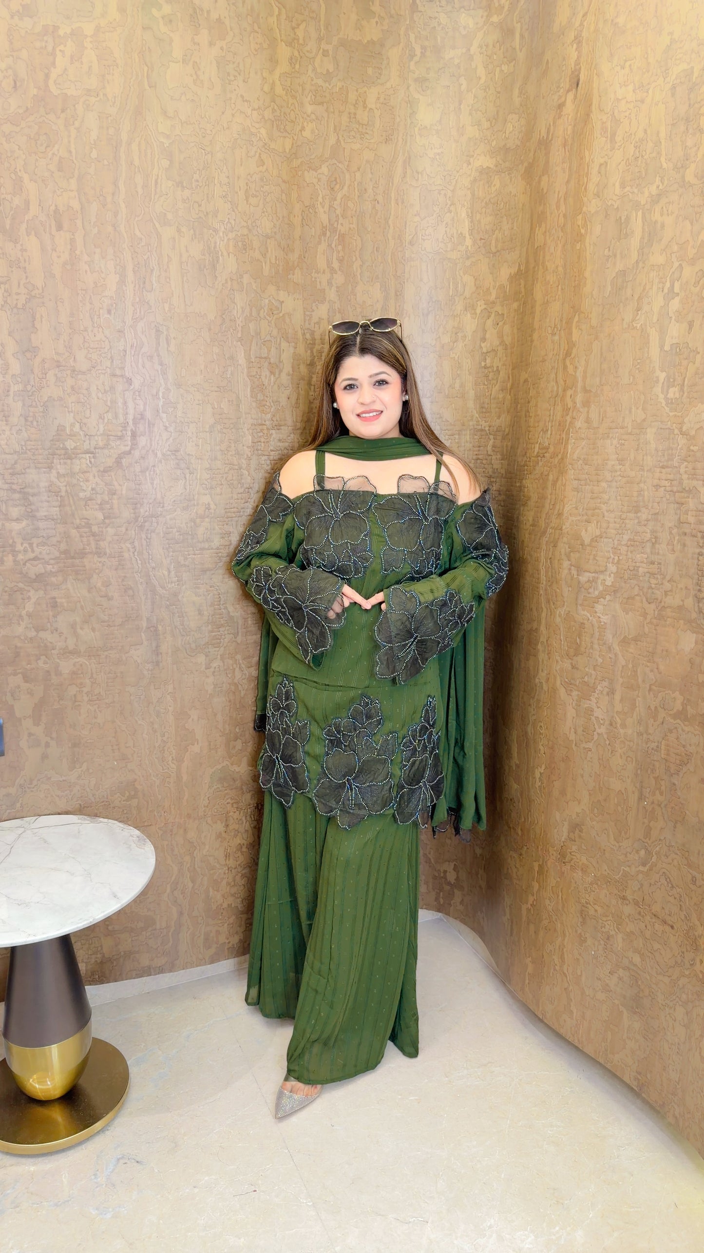 Organza flower suit set
