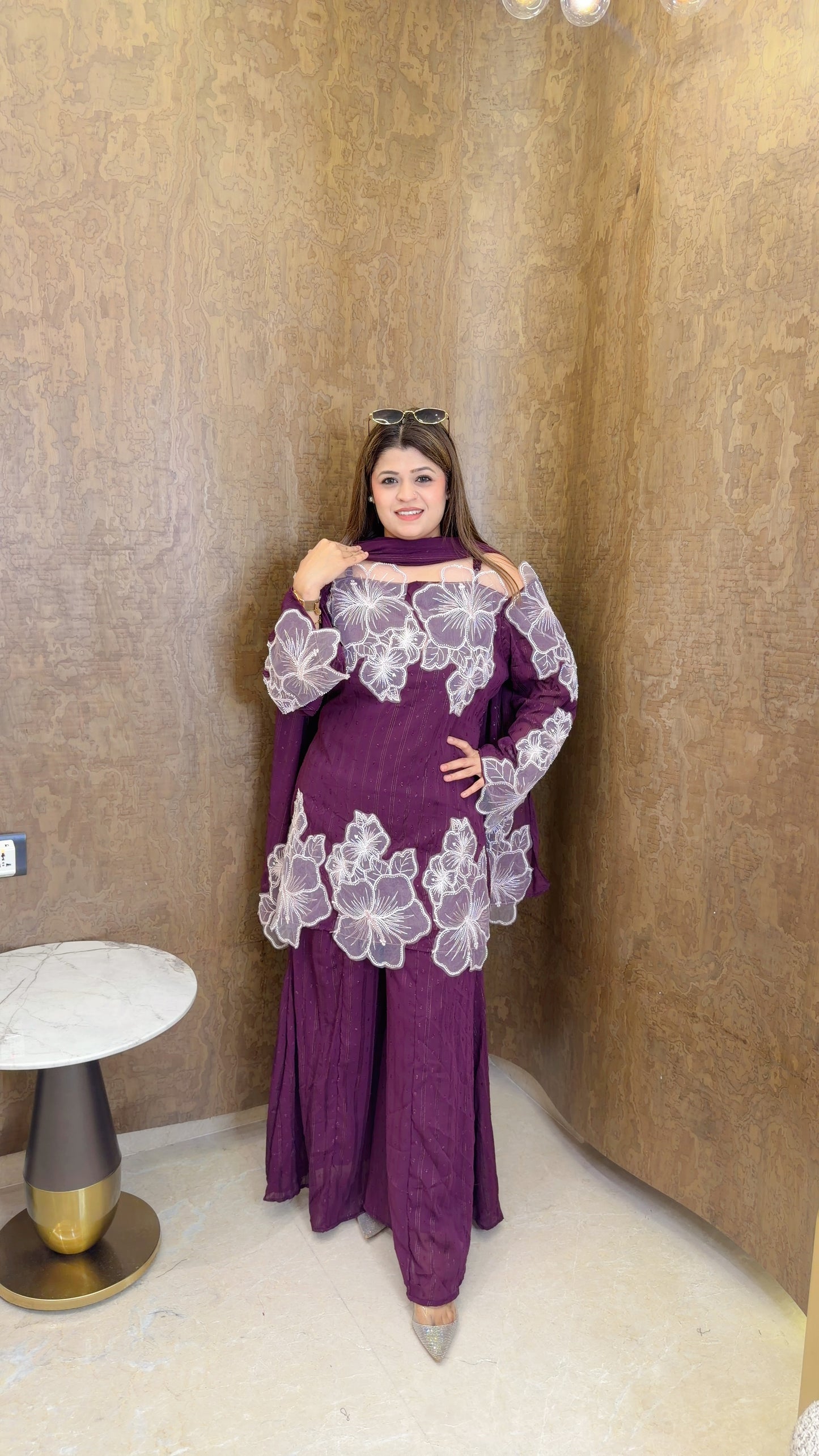 Organza flower suit set