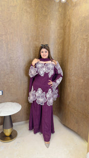 Organza flower suit set